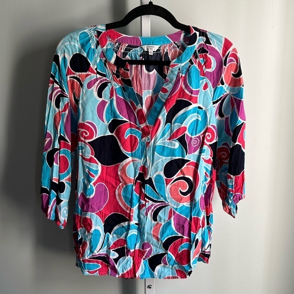 Crown & Ivy Multicolor Pattern Blouse